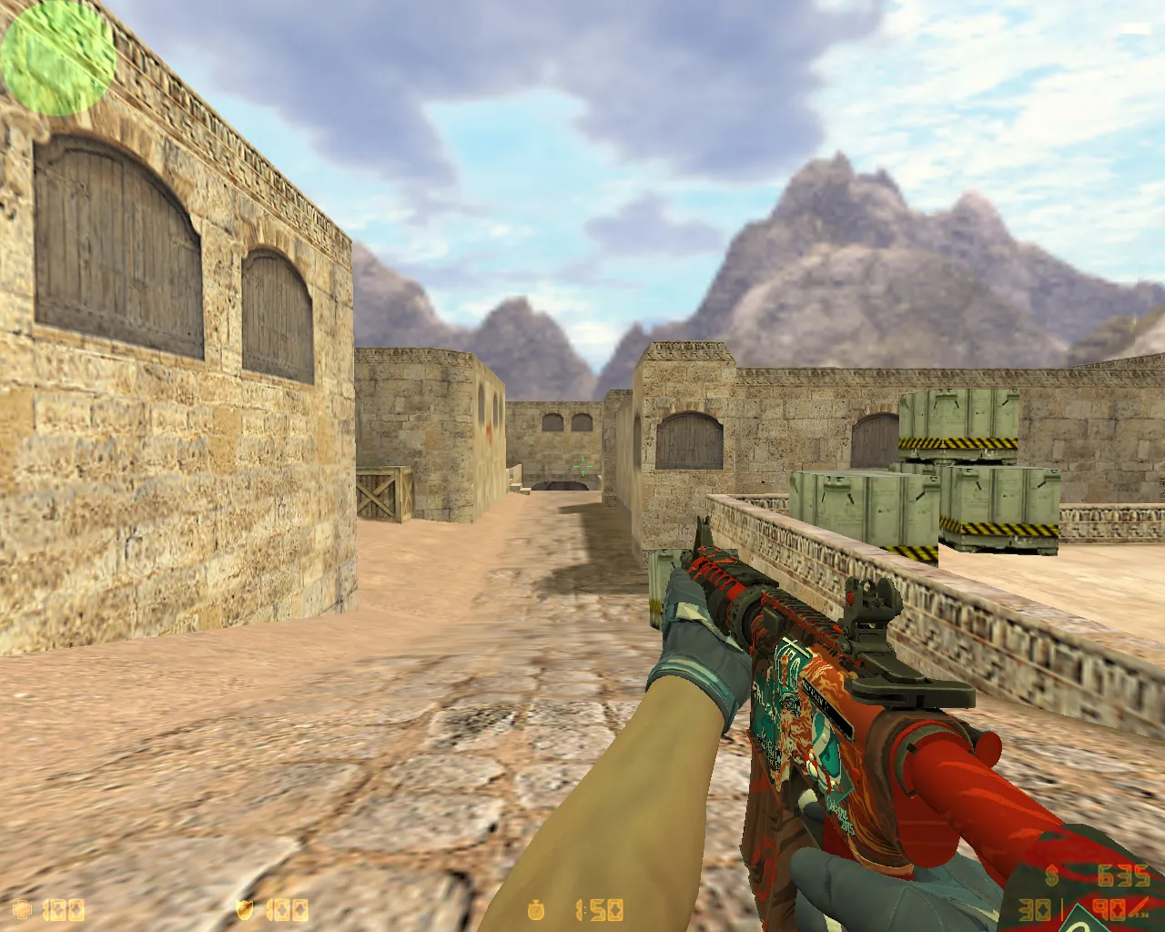 Скриншот  CS 1.6 от Амона 2017 v4: 27 скинов с осмотром F, мотоциклетные перчатки, темное меню, музыка и оптимизированный конфиг