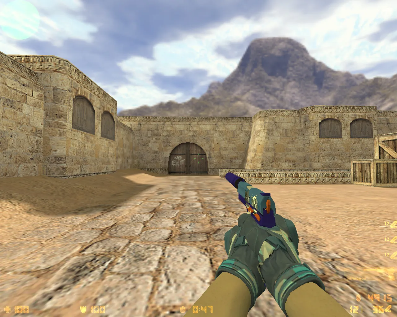 Скриншот  CS 1.6 от Амона 2017 v4: 27 скинов с осмотром F, мотоциклетные перчатки, темное меню, музыка и оптимизированный конфиг