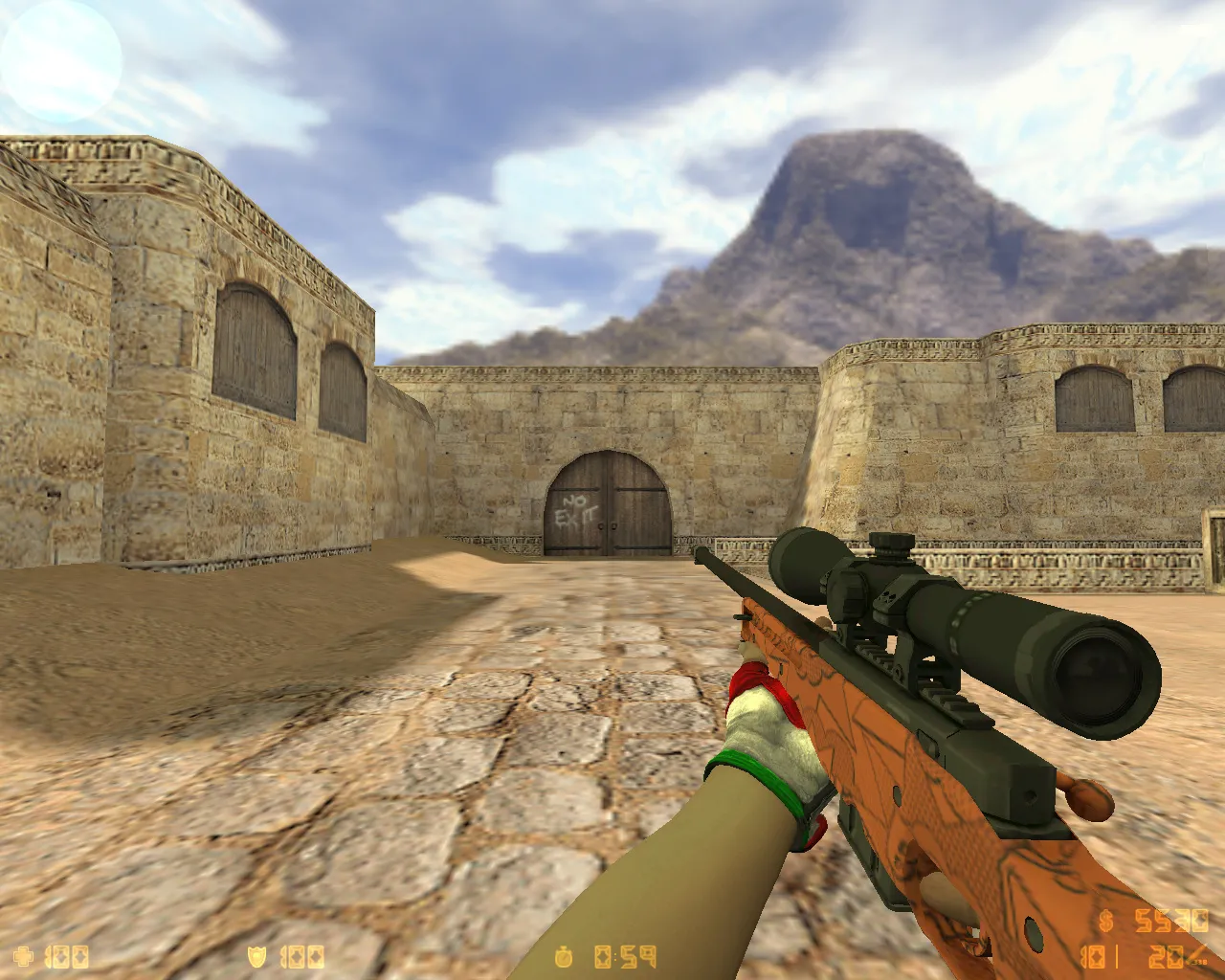 Скриншот CS 1.6 TheAmonDit Новогодняя: зимние скины, темное меню, оптимизированный конфиг и стабильная игра в онлайне и с ботами