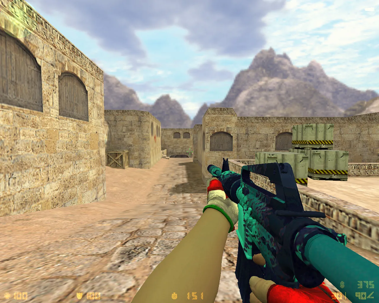 Скриншот  CS 1.6 TheAmonDit Новогодняя: зимние скины, темное меню, оптимизированный конфиг и стабильная игра в онлайне и с ботами