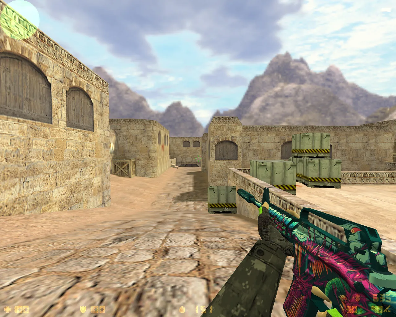 Скриншот  CS 1.6 Официальная от Амона: конфиг, темная тема меню, 14 скинов оружия, звуки и оптимизация FPS