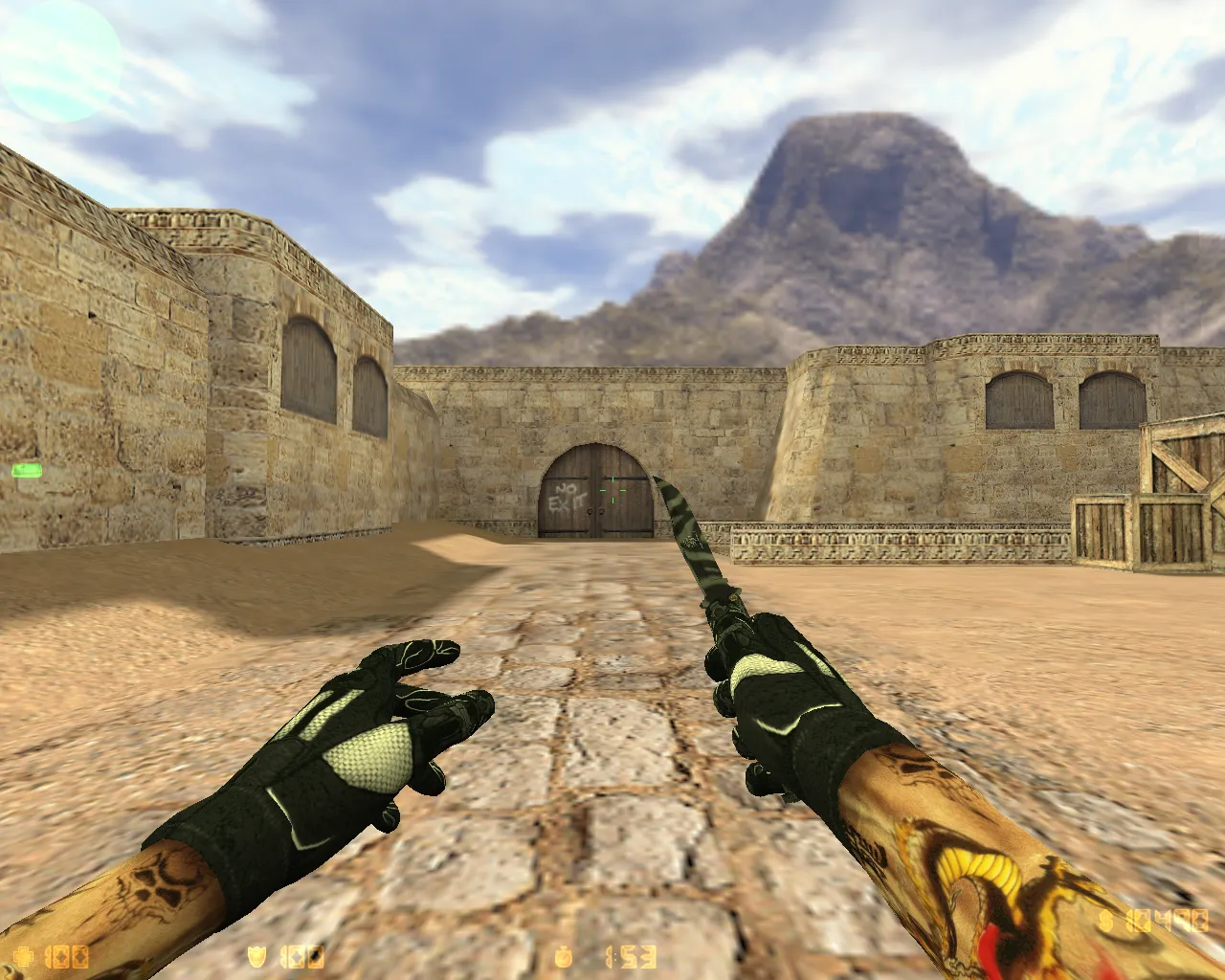 Скриншот CS 1.6 Ultra HD от TheAmonDit: v_ и p_ модели, тату руки, темное меню и оптимизированный конфиг