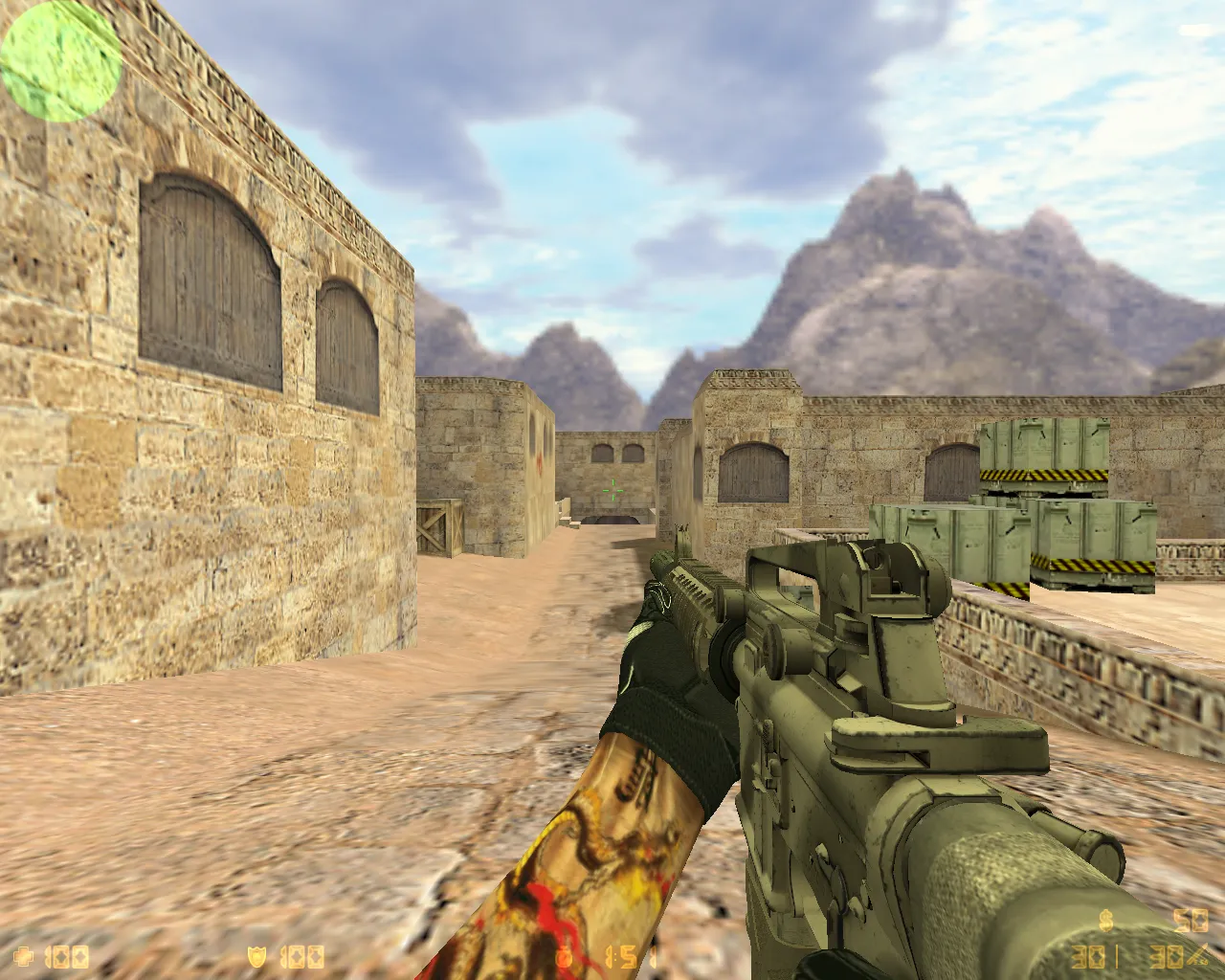 Скриншот  CS 1.6 Ultra HD от TheAmonDit: v_ и p_ модели, тату руки, темное меню и оптимизированный конфиг