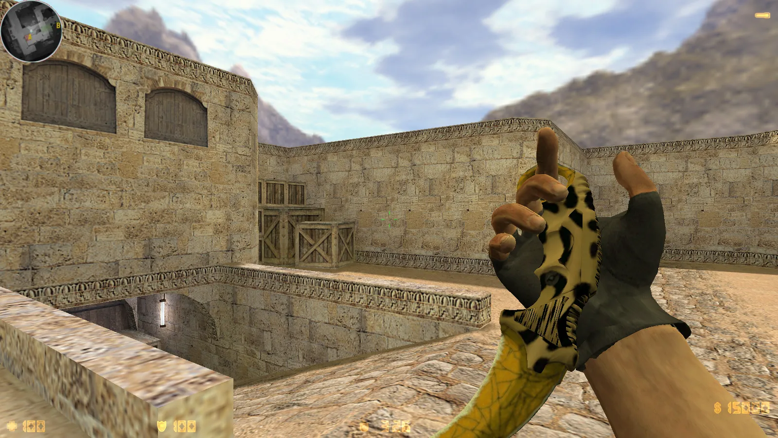 Скриншот CS 1.6 Ancient: сборка с 29 скинами оружия, красно-синими моделями, темным меню и оптимизированным конфигом