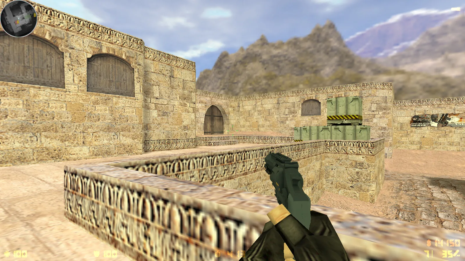 Скриншот  CS 1.6 Ancient: сборка с 29 скинами оружия, красно-синими моделями, темным меню и оптимизированным конфигом