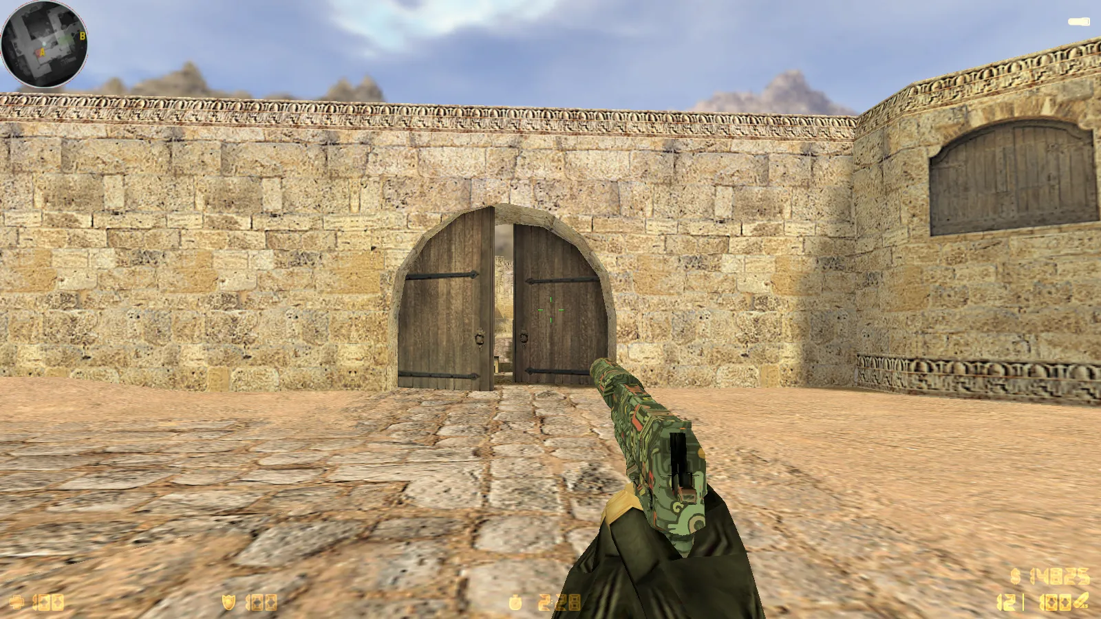 Скриншот  CS 1.6 Ancient: сборка с 29 скинами оружия, красно-синими моделями, темным меню и оптимизированным конфигом