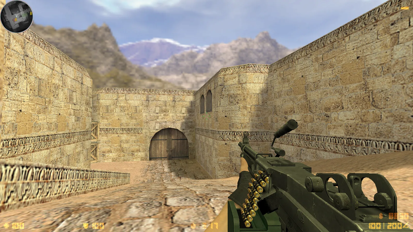 Скриншот  CS 1.6 Ancient: сборка с 29 скинами оружия, красно-синими моделями, темным меню и оптимизированным конфигом