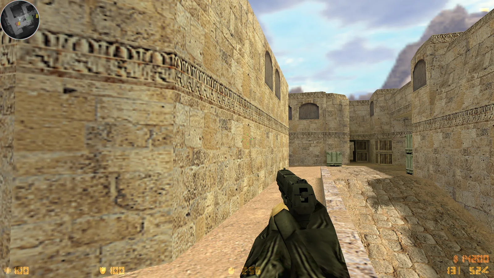 Скриншот  CS 1.6 Ancient: сборка с 29 скинами оружия, красно-синими моделями, темным меню и оптимизированным конфигом