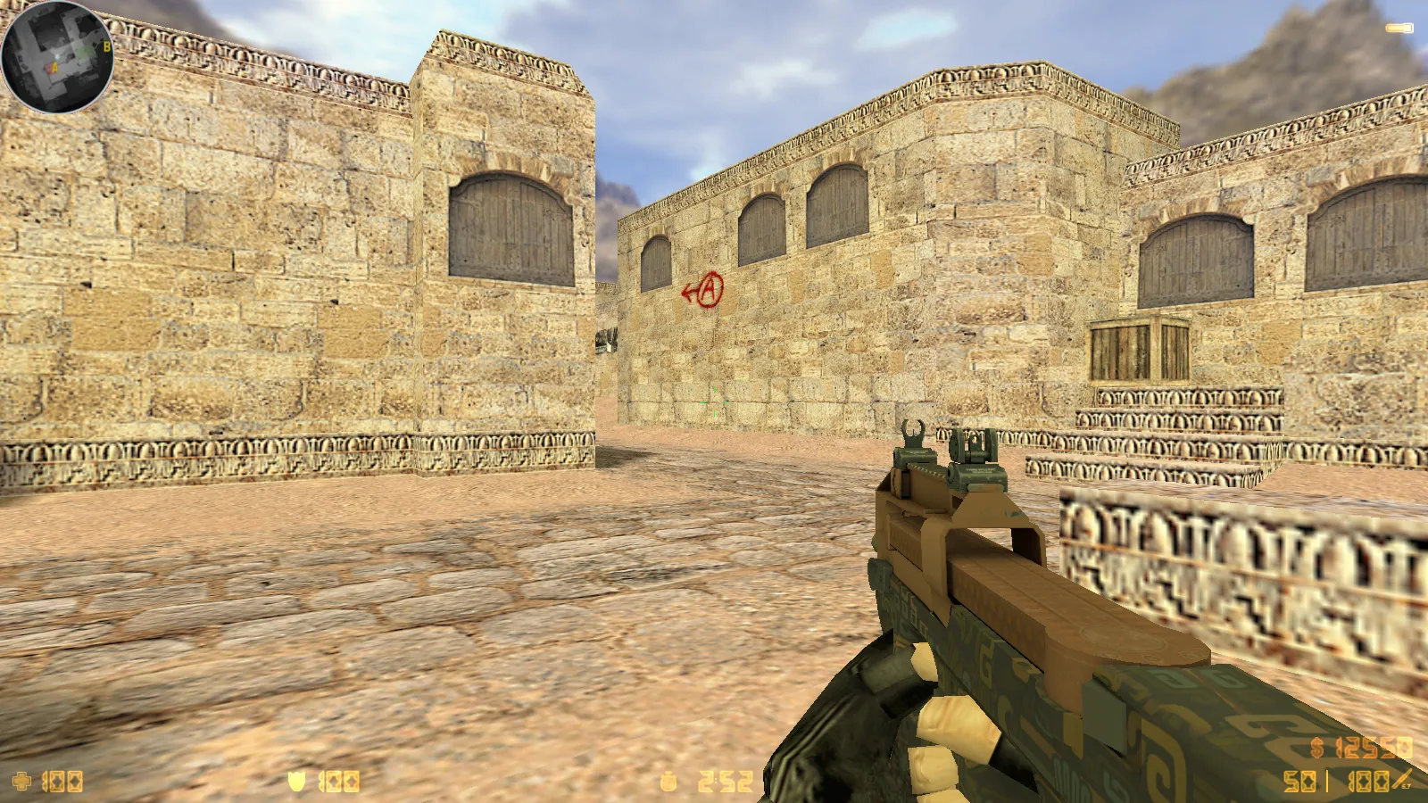 Скриншот  CS 1.6 Ancient: сборка с 29 скинами оружия, красно-синими моделями, темным меню и оптимизированным конфигом