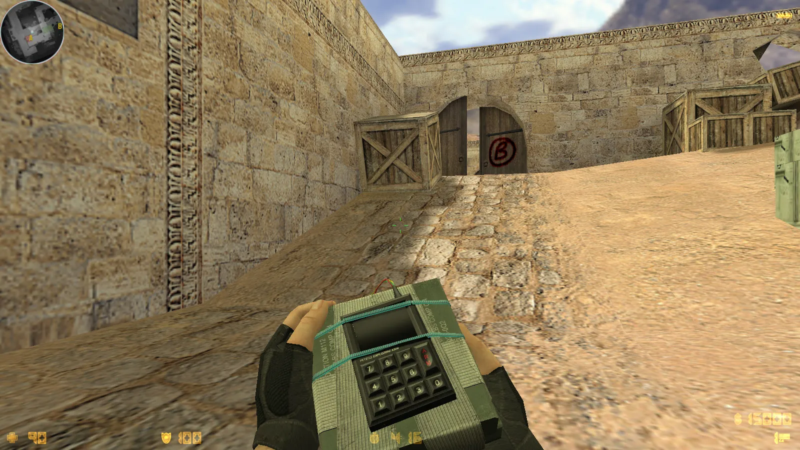 Скриншот  CS 1.6 Ancient: сборка с 29 скинами оружия, красно-синими моделями, темным меню и оптимизированным конфигом