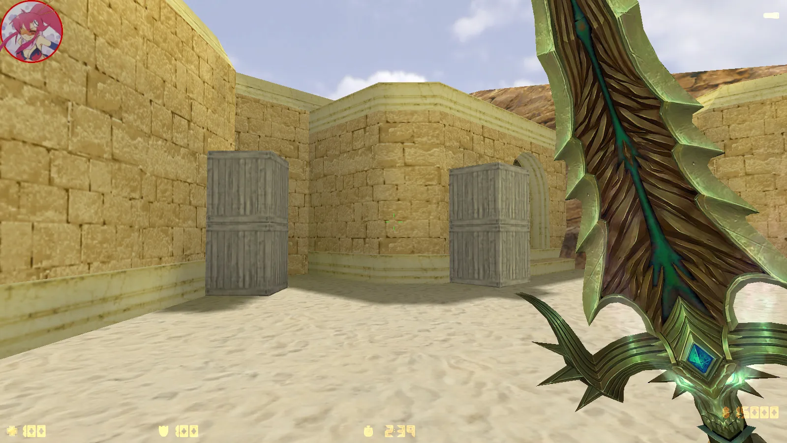 Скриншот CS 1.6 Аниме версия: моды, 29 моделей оружия, монстры за стороны, кирито и Асуна в меню, звуки и оптимизированный конфиг