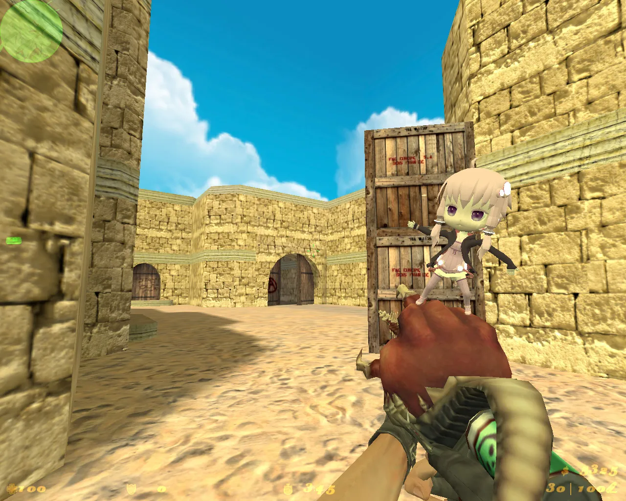 Скриншот  Аниме-сборка CS 1.6: модели, оружие с v_/p_/w_ анимацией, HUD, меню, музыка и оптимизированный config.cfg