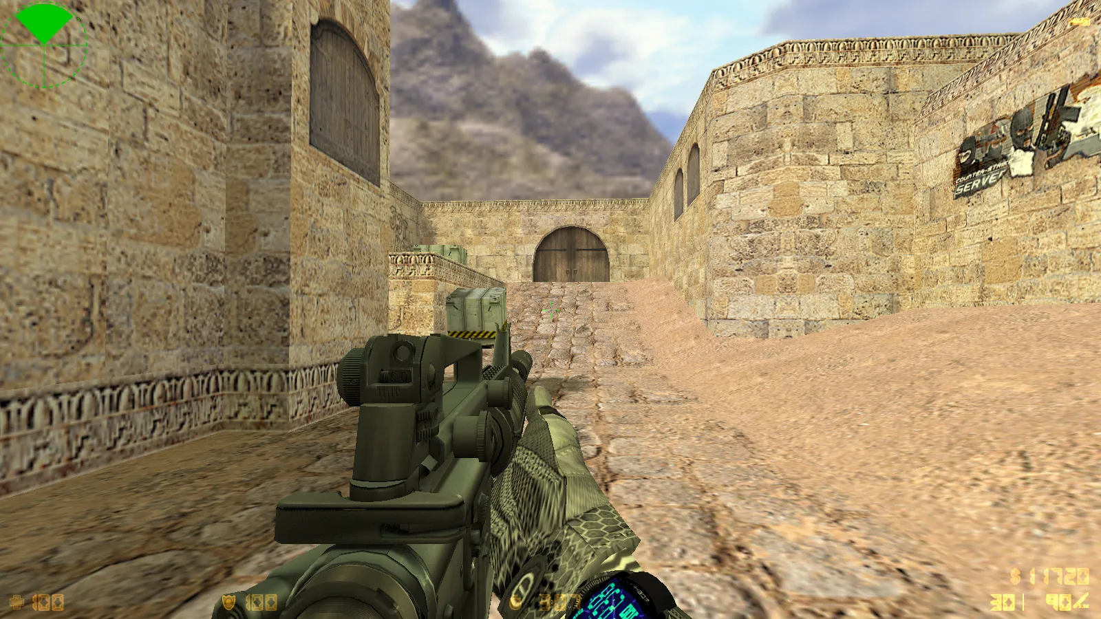 Скриншот CS 1.6 Antiterror: скины и графика, 29 моделей оружия, перчатки, меню в темно-сером стиле и оптимизированный конфиг