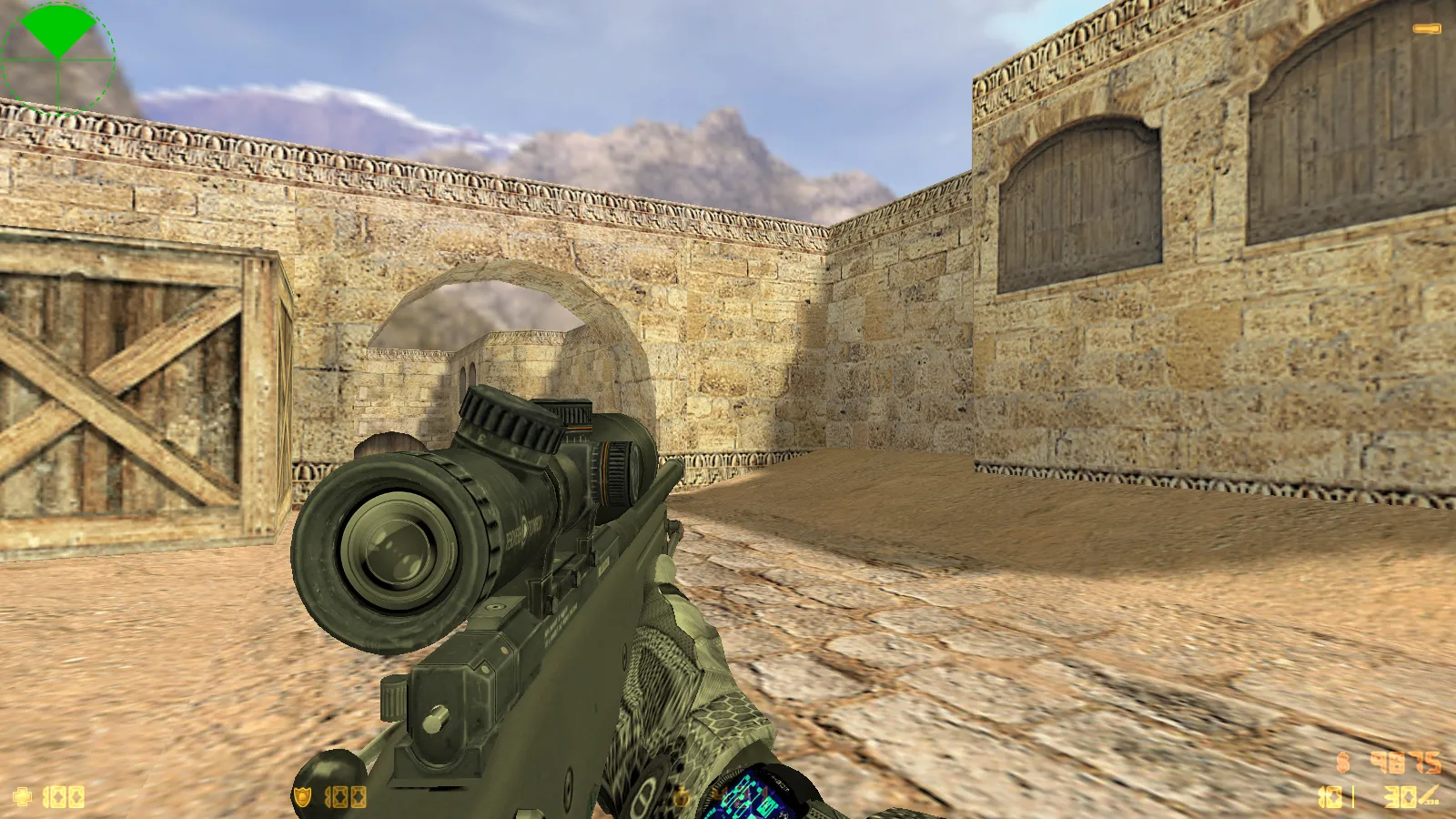 Скриншот  CS 1.6 Antiterror: скины и графика, 29 моделей оружия, перчатки, меню в темно-сером стиле и оптимизированный конфиг