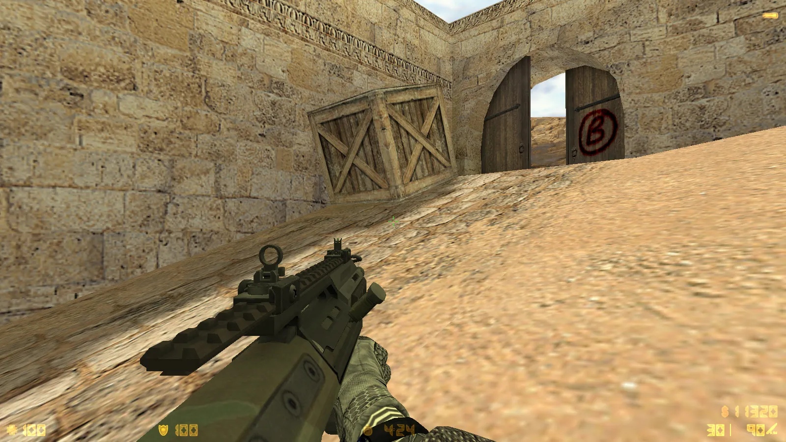 Скриншот  CS 1.6 Antiterror: скины и графика, 29 моделей оружия, перчатки, меню в темно-сером стиле и оптимизированный конфиг