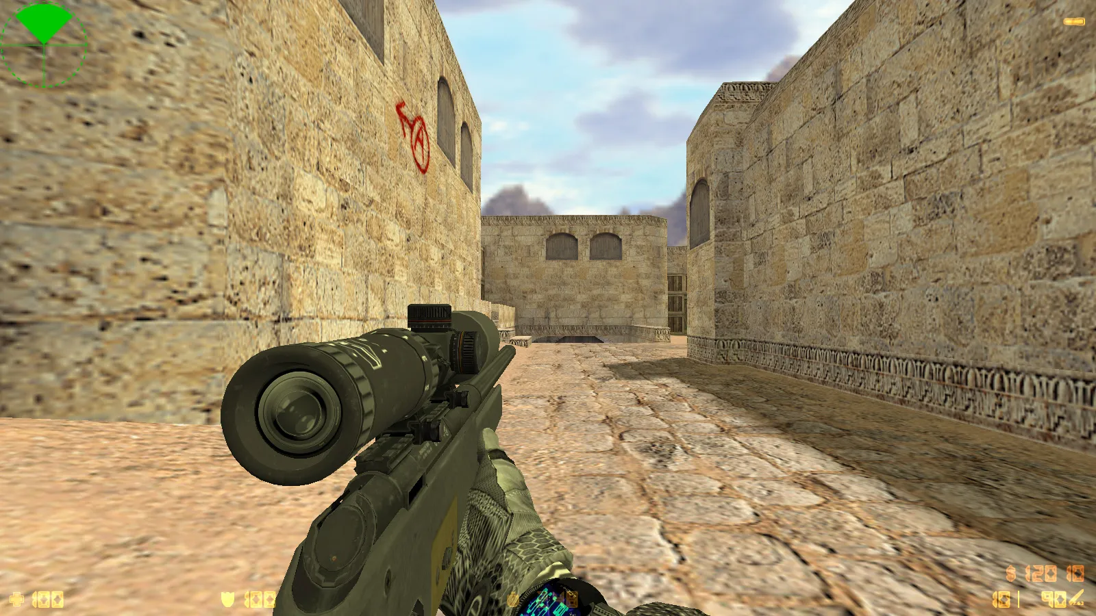 Скриншот  CS 1.6 Antiterror: скины и графика, 29 моделей оружия, перчатки, меню в темно-сером стиле и оптимизированный конфиг