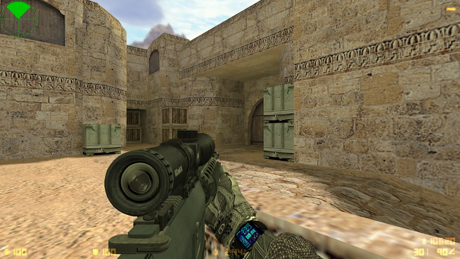 Скриншот  CS 1.6 Antiterror: скины и графика, 29 моделей оружия, перчатки, меню в темно-сером стиле и оптимизированный конфиг