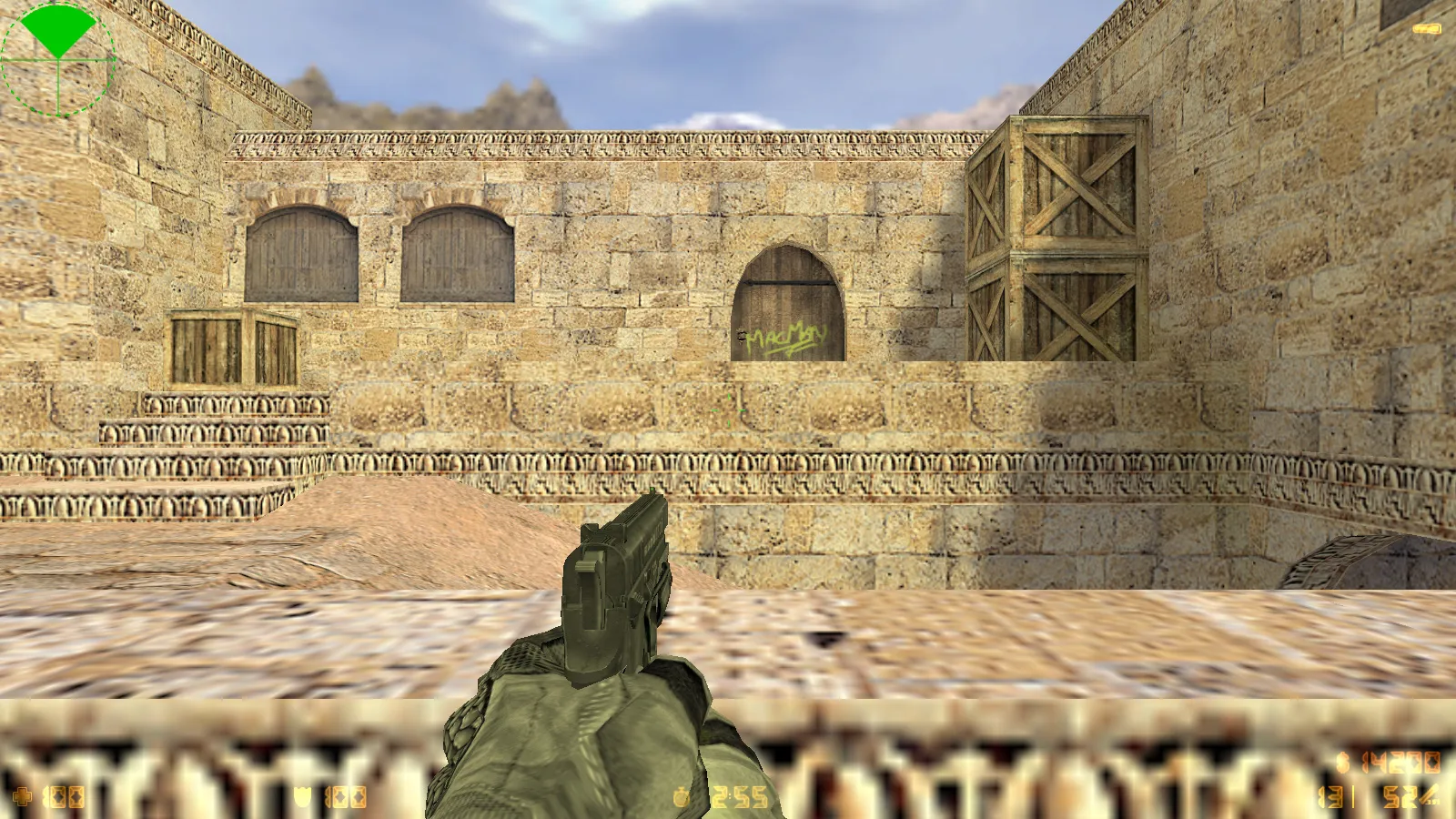 Скриншот  CS 1.6 Antiterror: скины и графика, 29 моделей оружия, перчатки, меню в темно-сером стиле и оптимизированный конфиг