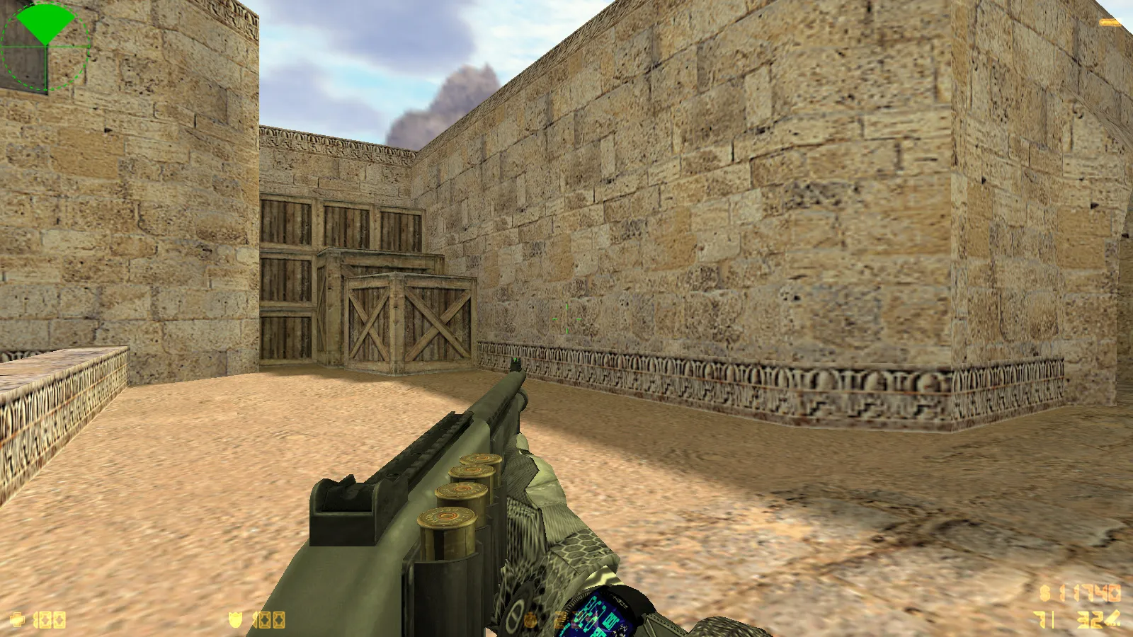 Скриншот  CS 1.6 Antiterror: скины и графика, 29 моделей оружия, перчатки, меню в темно-сером стиле и оптимизированный конфиг