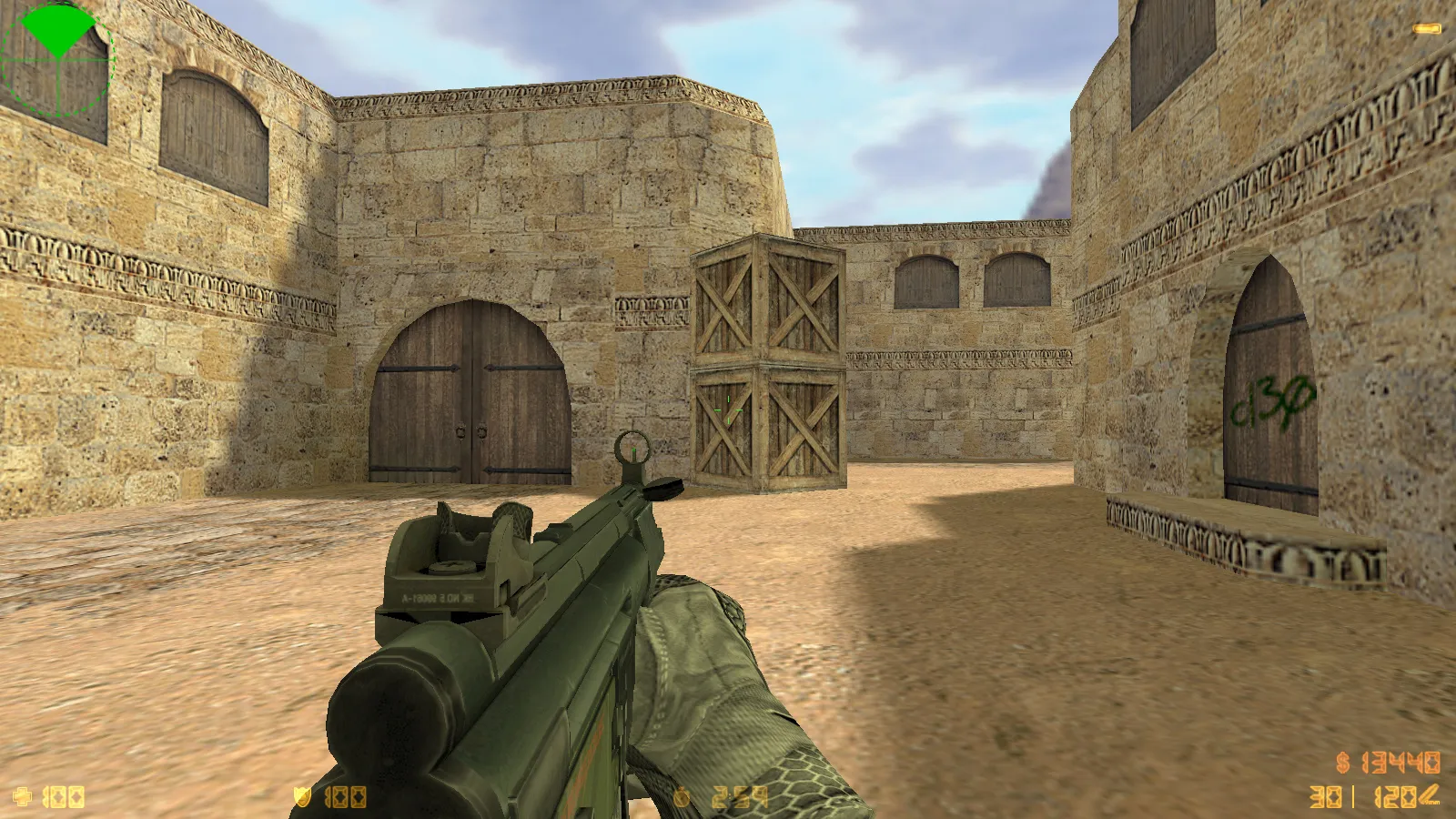 Скриншот  CS 1.6 Antiterror: скины и графика, 29 моделей оружия, перчатки, меню в темно-сером стиле и оптимизированный конфиг