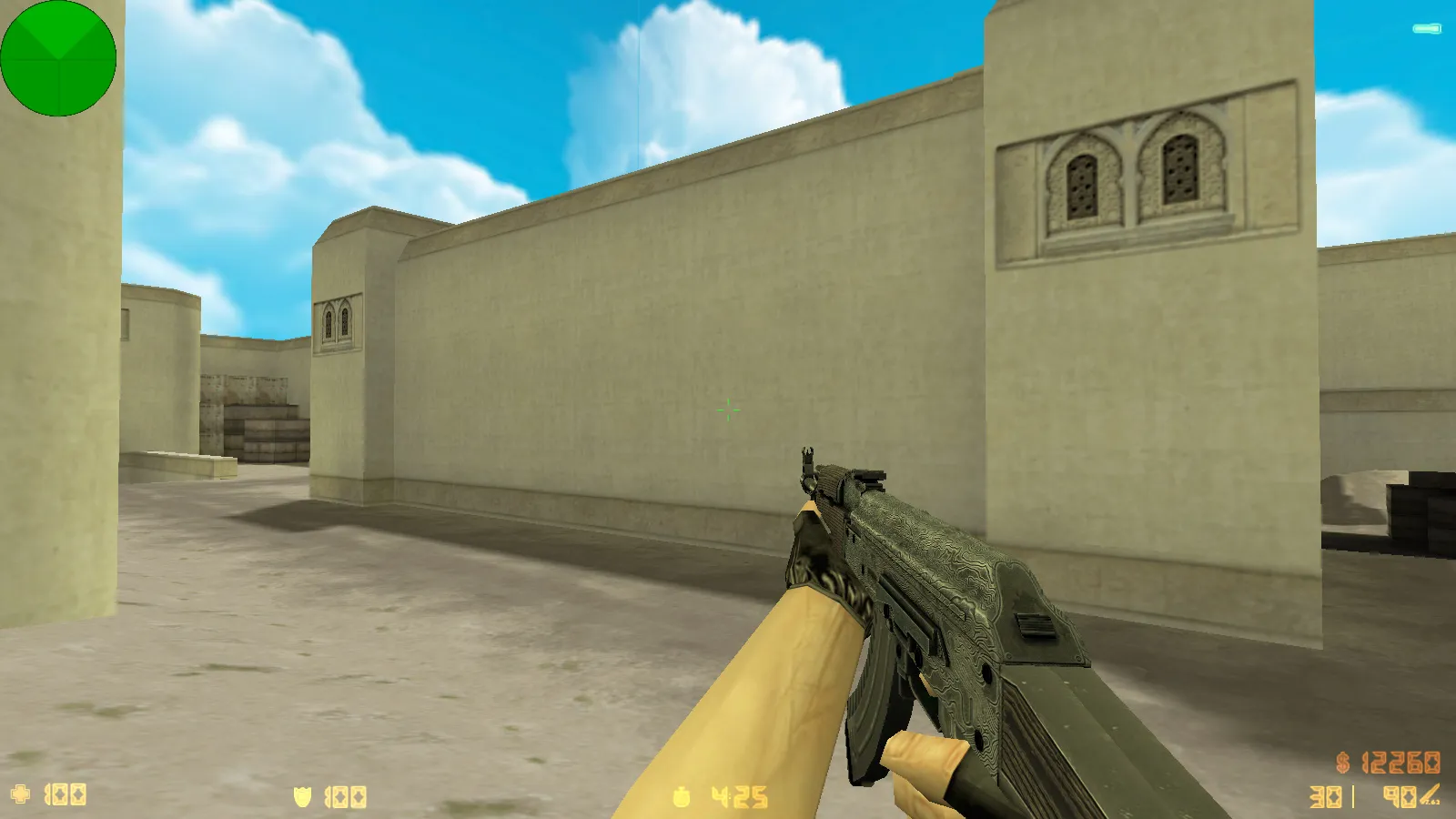 Скриншот CS 1.6 Анубис — сборка с паком оружия v_/p_/w_ и графикой: небо, текстуры карт, звуки, русские ники