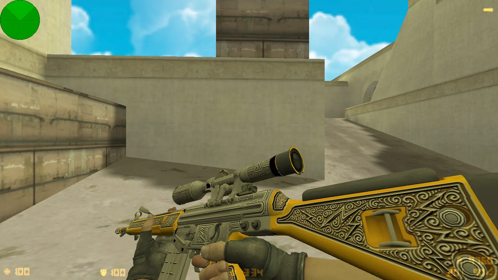 Скриншот  CS 1.6 Анубис — сборка с паком оружия v_/p_/w_ и графикой: небо, текстуры карт, звуки, русские ники