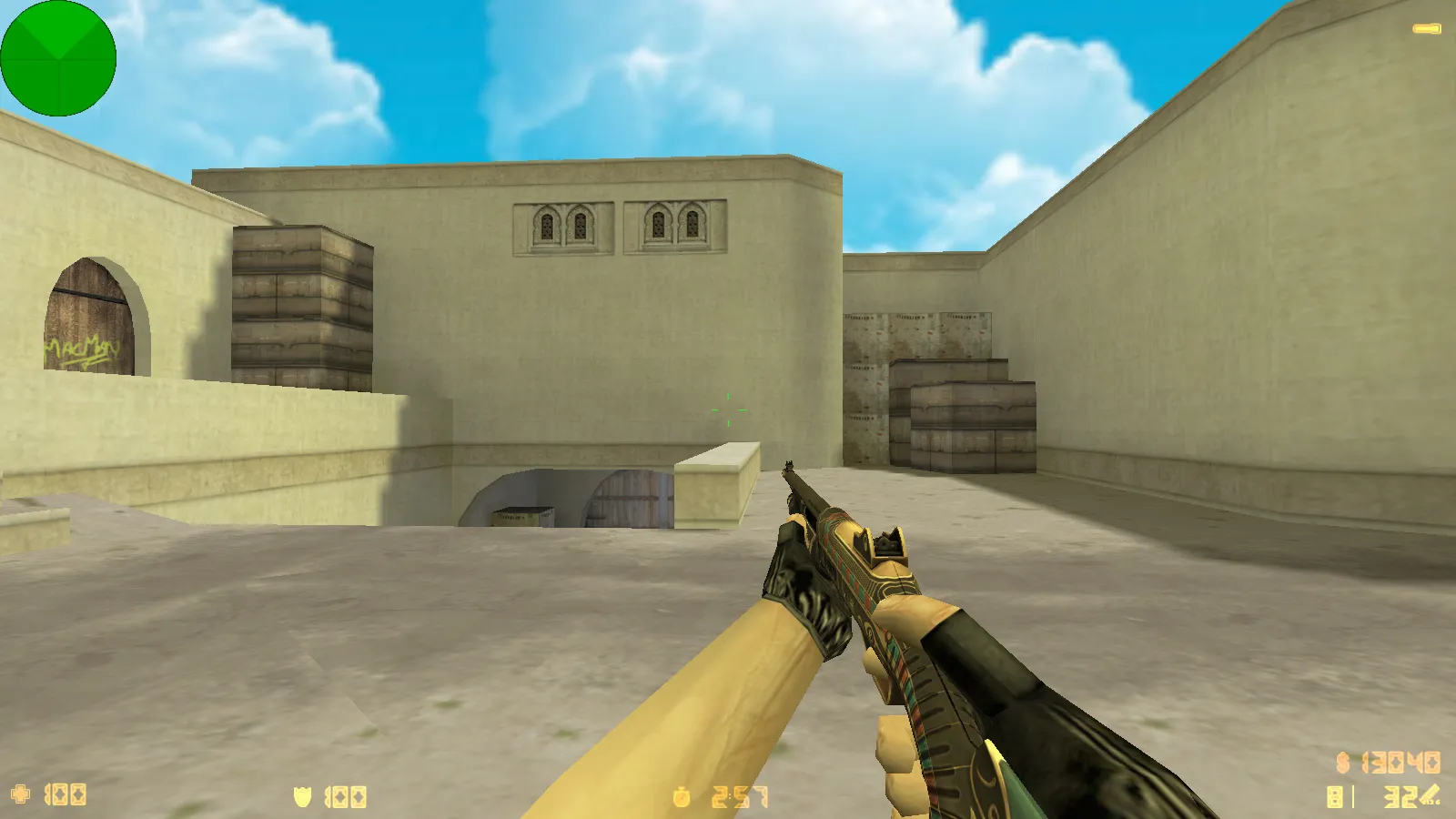 Скриншот  CS 1.6 Анубис — сборка с паком оружия v_/p_/w_ и графикой: небо, текстуры карт, звуки, русские ники