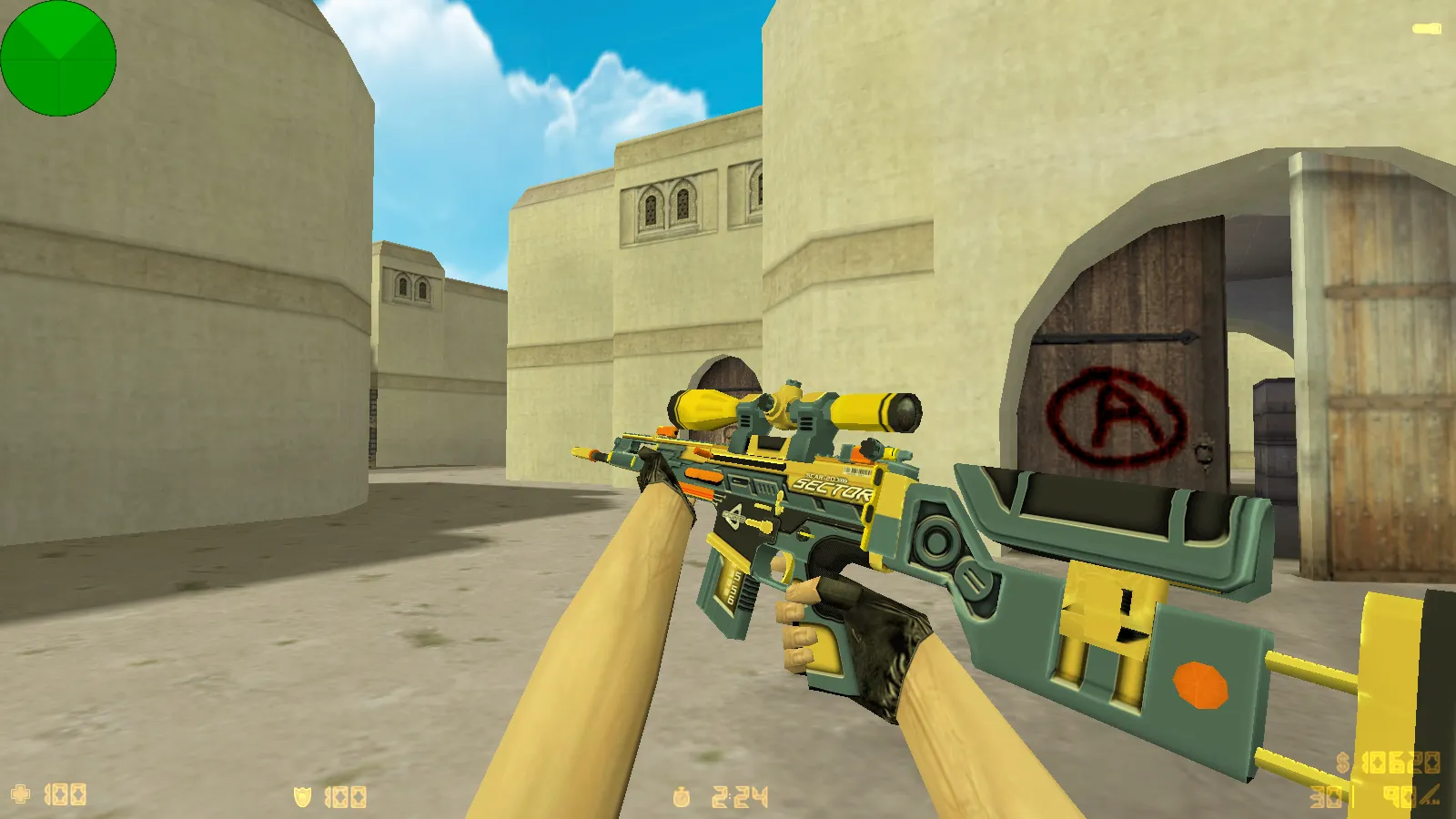 Скриншот  CS 1.6 Анубис — сборка с паком оружия v_/p_/w_ и графикой: небо, текстуры карт, звуки, русские ники