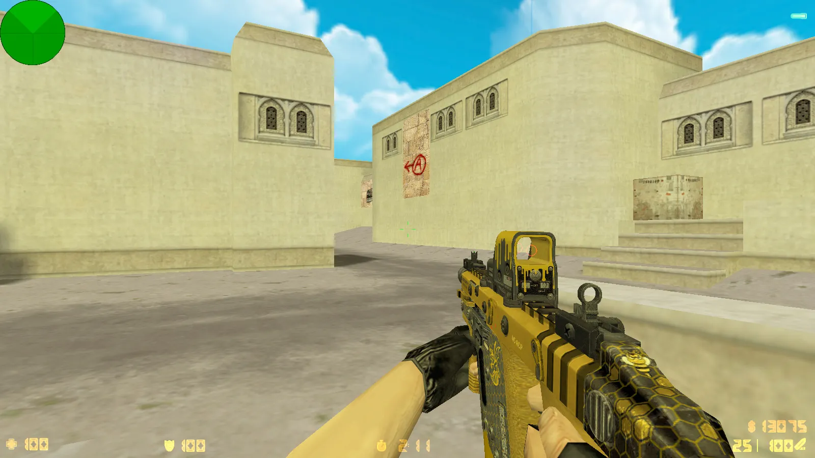 Скриншот  CS 1.6 Анубис — сборка с паком оружия v_/p_/w_ и графикой: небо, текстуры карт, звуки, русские ники