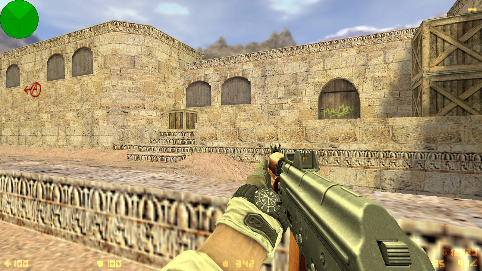 Скриншот  CS 1.6 Army Guns: скины оружия v_/p_/w_, звуки, тёмное меню и оптимизированный config.cfg