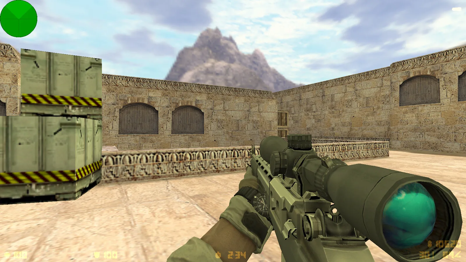 Скриншот  CS 1.6 Army Guns: скины оружия v_/p_/w_, звуки, тёмное меню и оптимизированный config.cfg