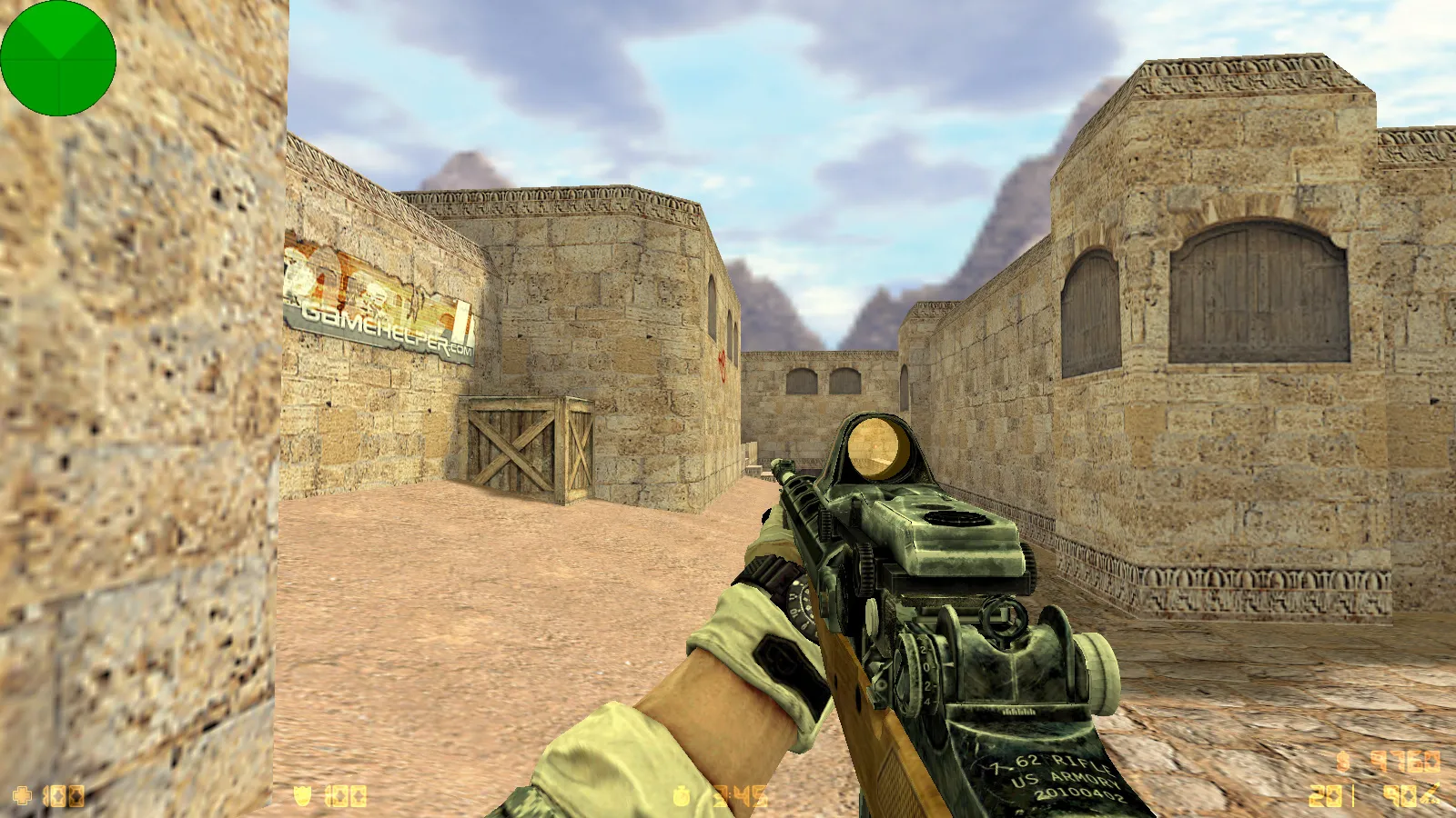 Скриншот  CS 1.6 Army Guns: скины оружия v_/p_/w_, звуки, тёмное меню и оптимизированный config.cfg