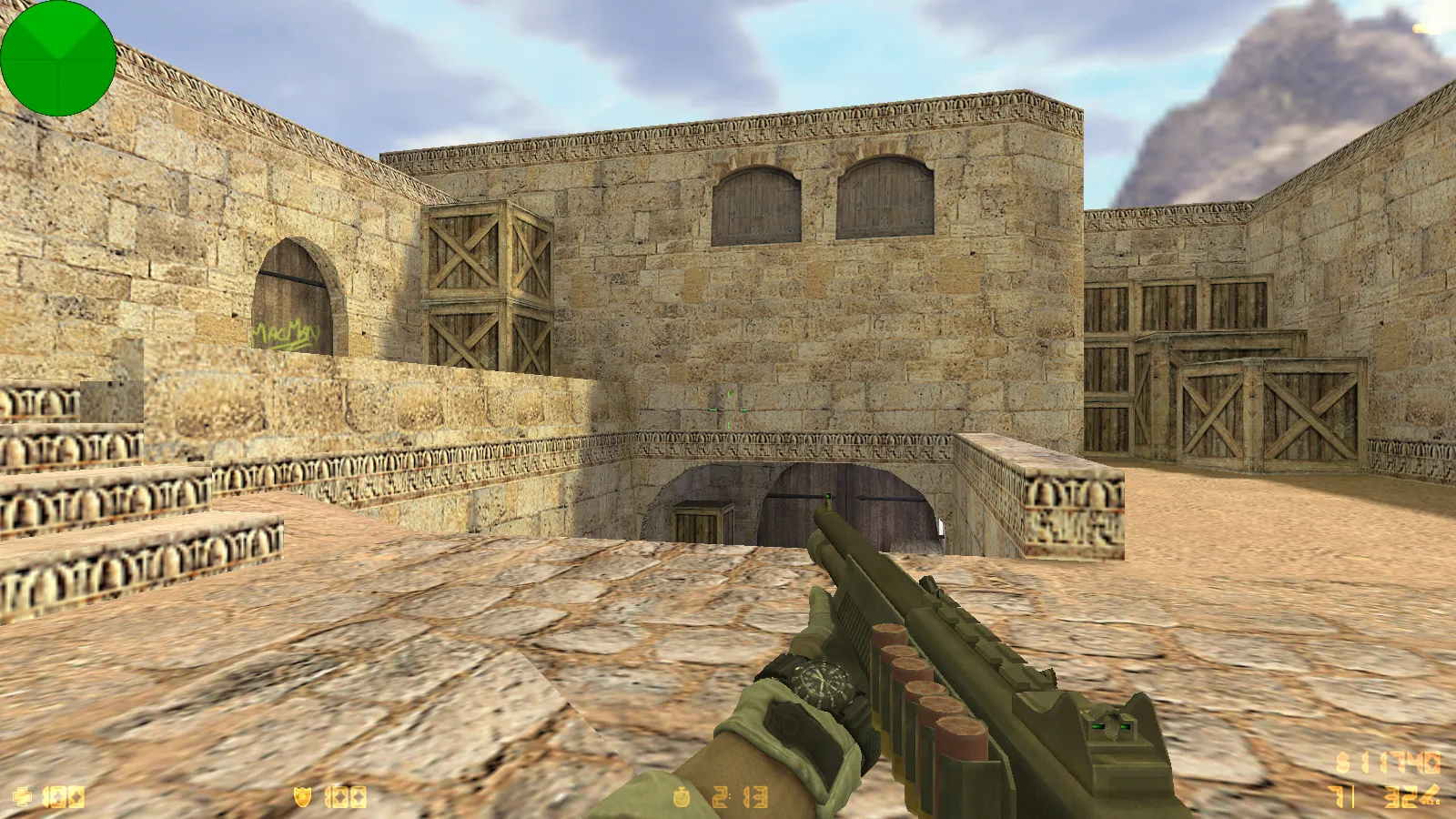 Скриншот  CS 1.6 Army Guns: скины оружия v_/p_/w_, звуки, тёмное меню и оптимизированный config.cfg