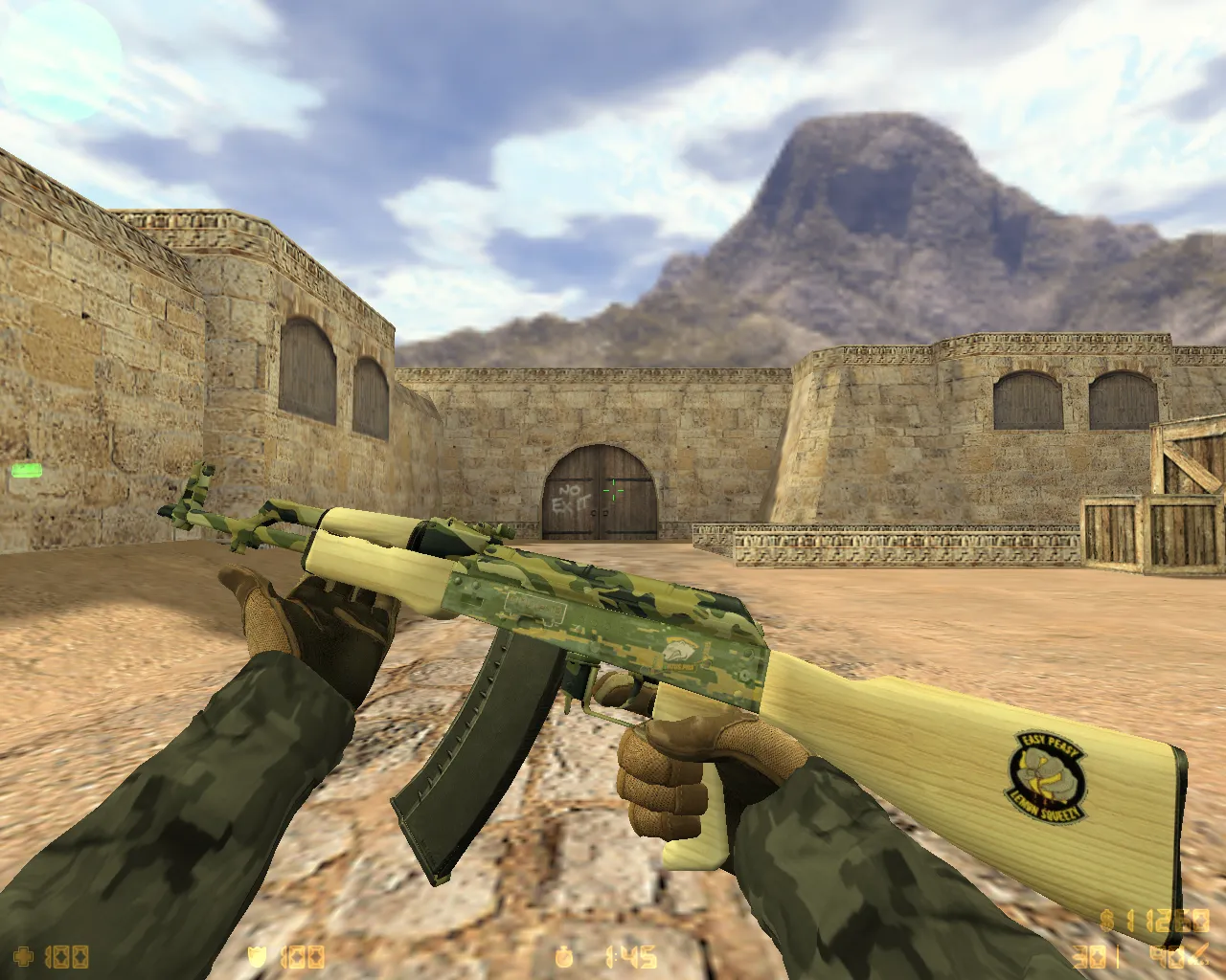 Скриншот CS 1.6 «Армия» — скины камуфляж, Ninja in Pyjamas перчатки, звуки, меню и оптимизированный config.cfg