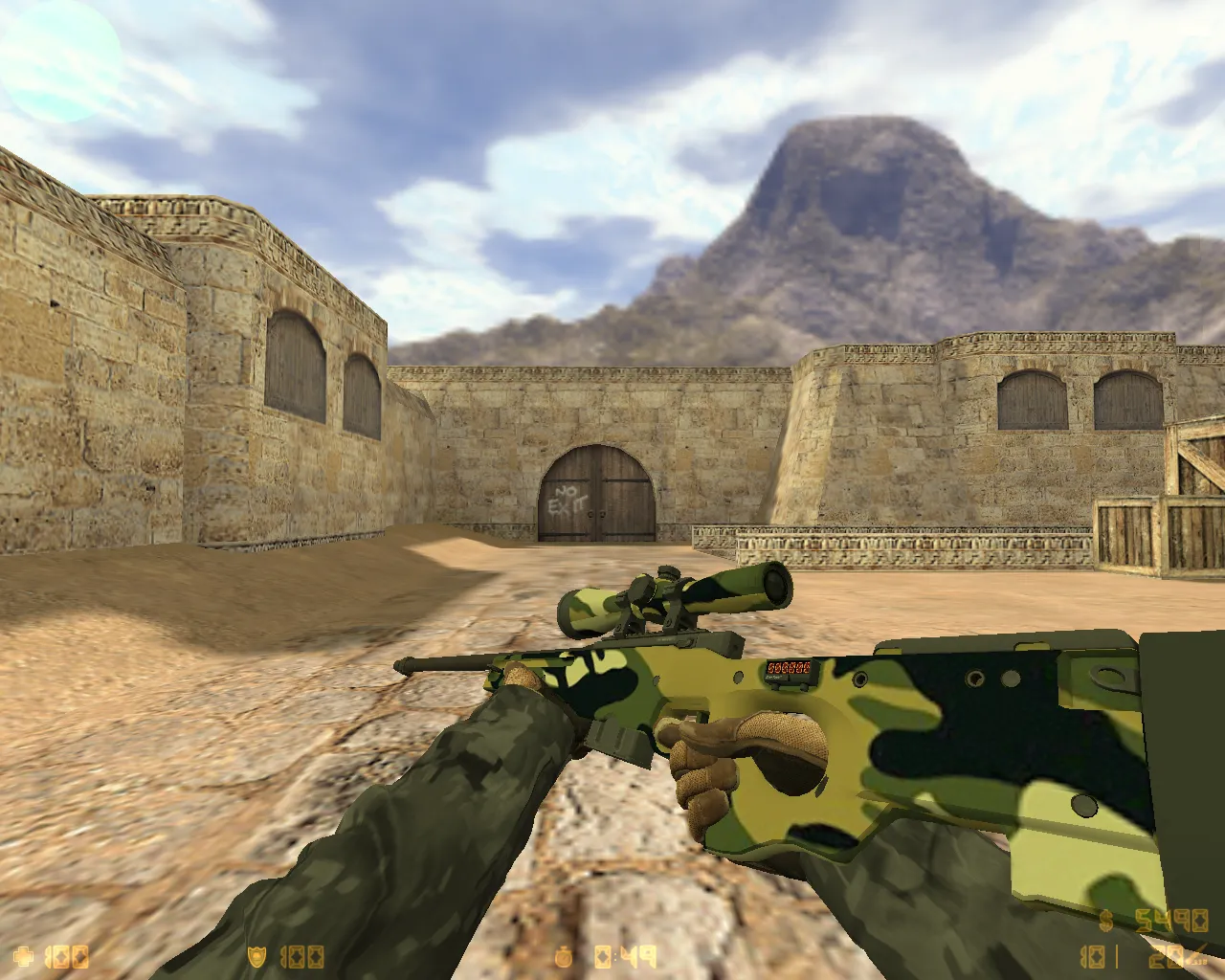 Скриншот CS 1.6 «Армия» — скины камуфляж, Ninja in Pyjamas перчатки, звуки, меню и оптимизированный config.cfg