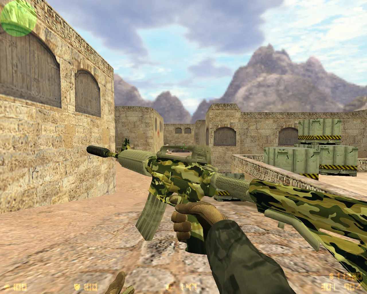 Скриншот  CS 1.6 «Армия» — скины камуфляж, Ninja in Pyjamas перчатки, звуки, меню и оптимизированный config.cfg