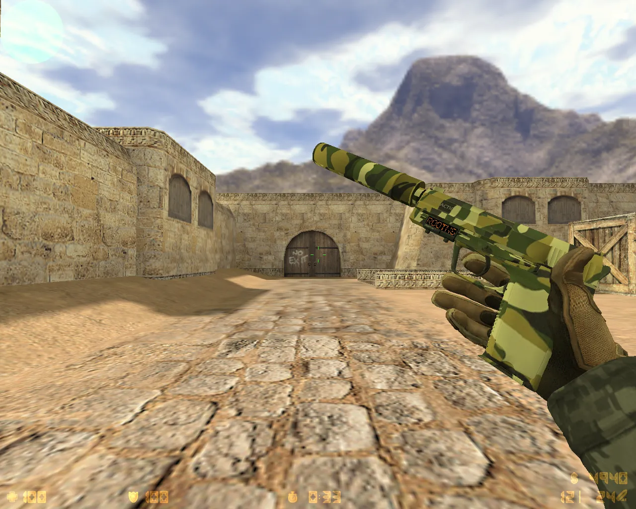 Скриншот  CS 1.6 «Армия» — скины камуфляж, Ninja in Pyjamas перчатки, звуки, меню и оптимизированный config.cfg