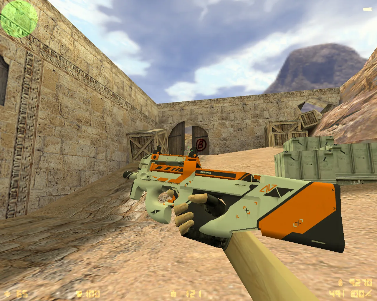 Скриншот  CS 1.6 «Азимов» — сборка с скинами Asiimov, ACS модели игроков, темным меню и оптимизированным конфигом