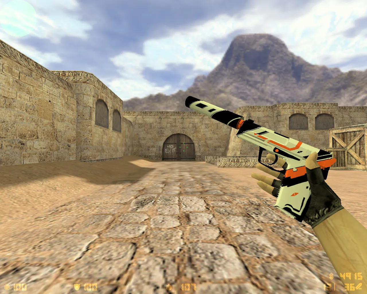 Скриншот  CS 1.6 «Азимов» — сборка с скинами Asiimov, ACS модели игроков, темным меню и оптимизированным конфигом