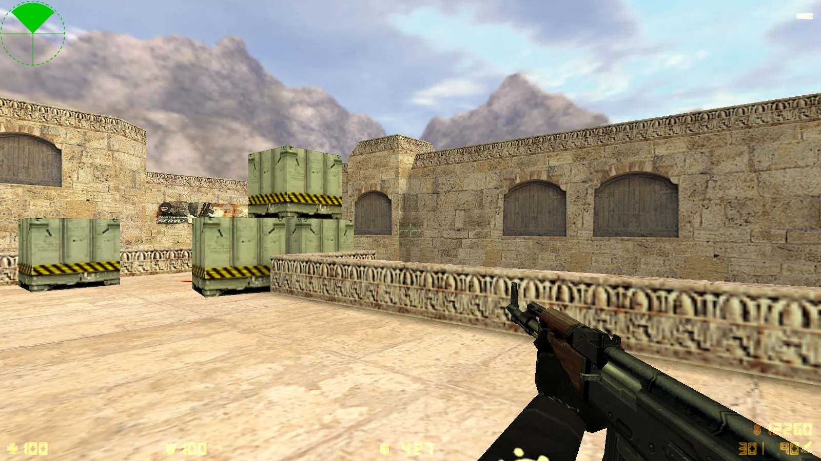 Скриншот CS 1.6 Aurora — сборка со скинами, черно-серой темой, SteelSeries рукавами, патронами в меню и оптимизированным конфигом