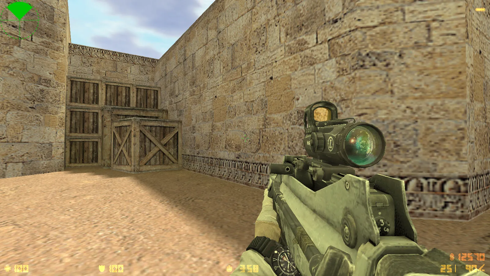 Скриншот  CS 1.6 Battery: сборка с 8 апгрейдами, v_/p_/w_ оружием, звуками, графикой меню и чистым конфигом