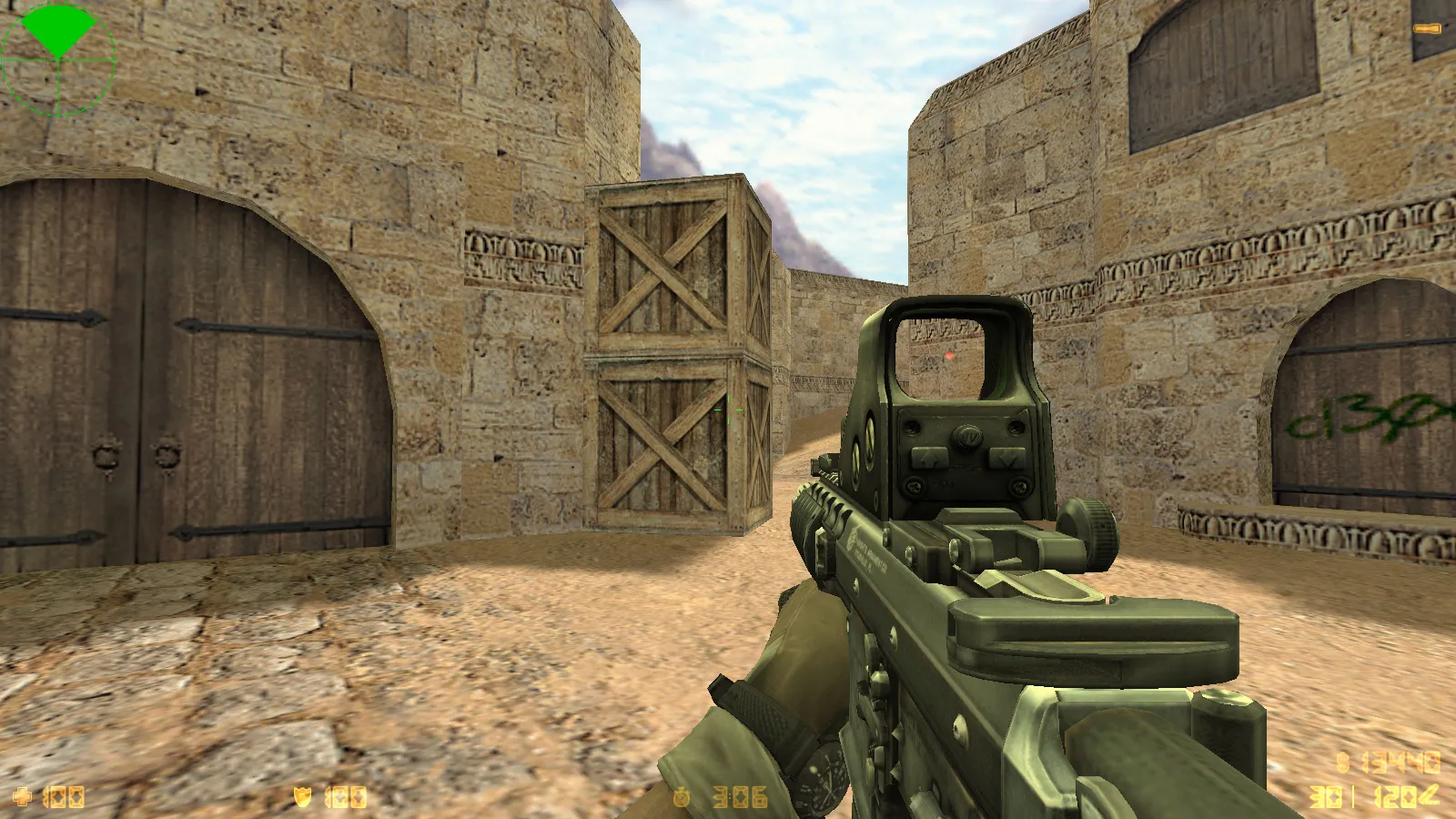 Скриншот  CS 1.6 Battery: сборка с 8 апгрейдами, v_/p_/w_ оружием, звуками, графикой меню и чистым конфигом