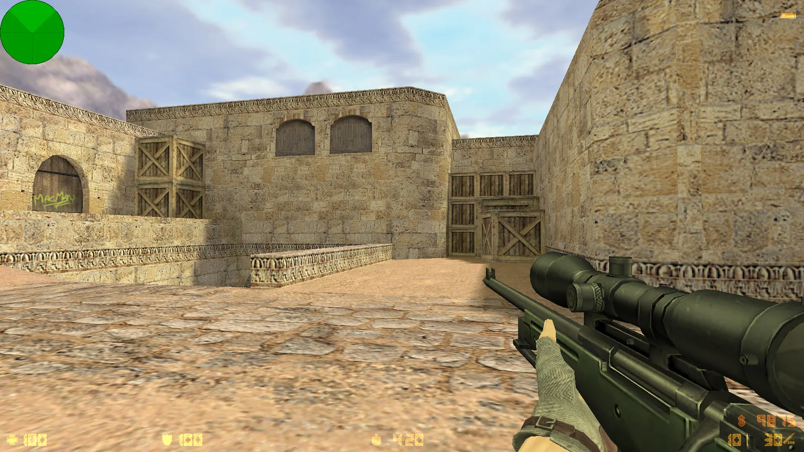 Скриншот  CS 1.6 Beauty-Strike: графика, скины, женские руки, меню в темно-синих тонах и оптимизированный конфиг