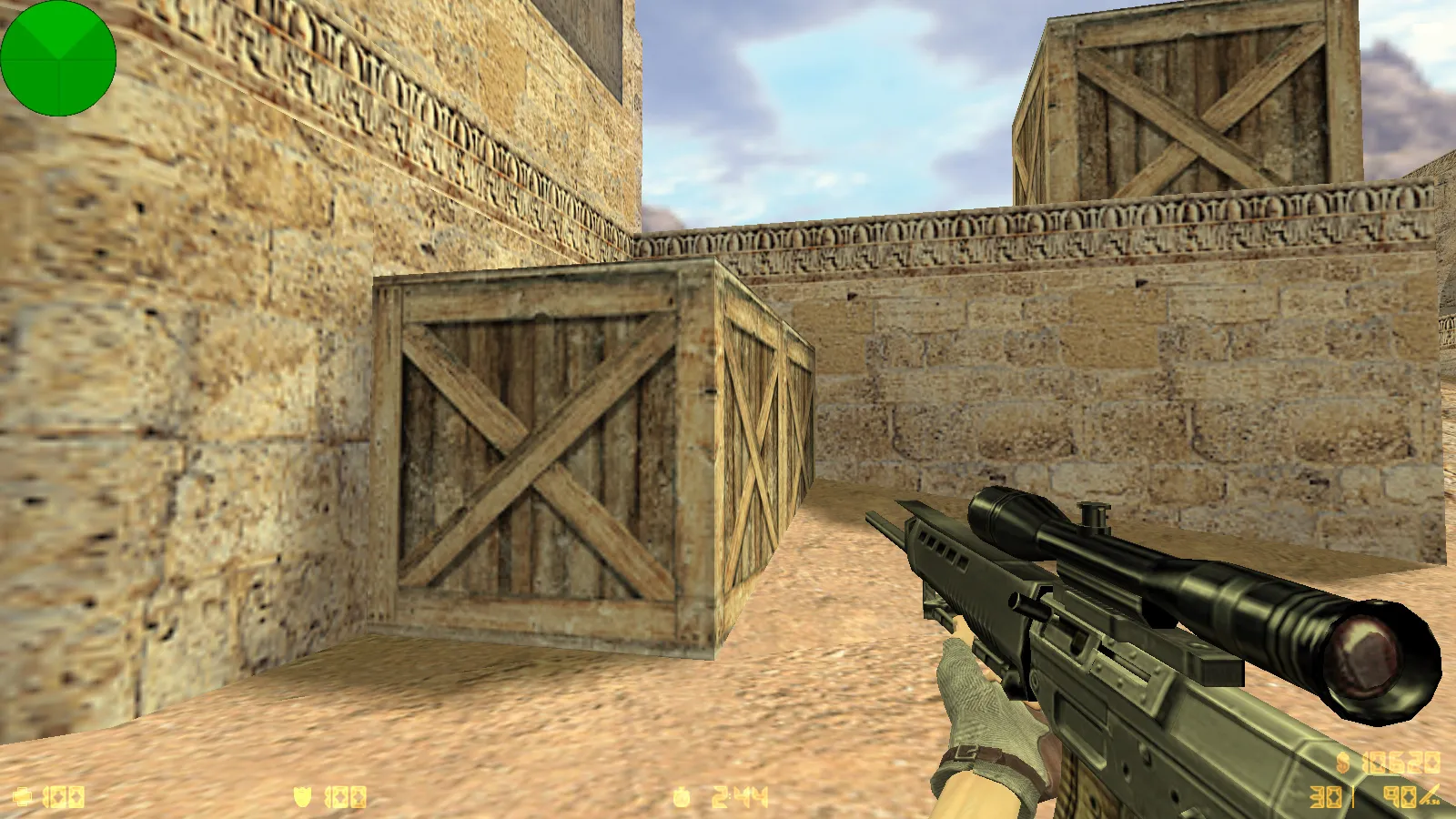 Скриншот  CS 1.6 Beauty-Strike: графика, скины, женские руки, меню в темно-синих тонах и оптимизированный конфиг