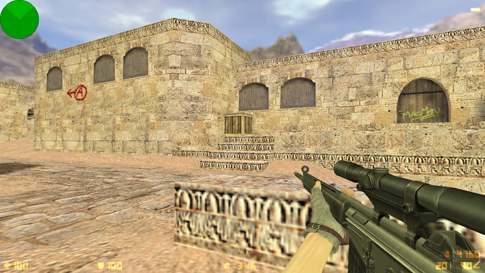 Скриншот  CS 1.6 Beauty-Strike: графика, скины, женские руки, меню в темно-синих тонах и оптимизированный конфиг