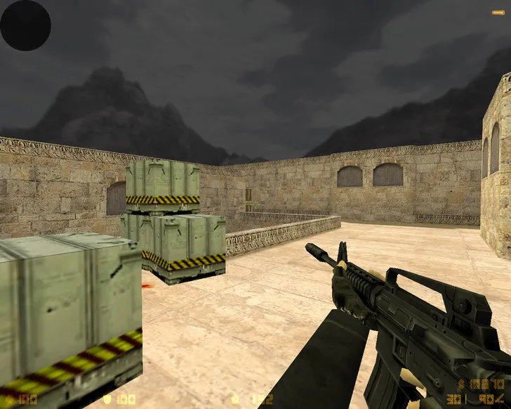 Скриншот  CS 1.6 «Черная версия»: черные скины оружия, темное меню, ночное небо, конфиг и стабильный запуск