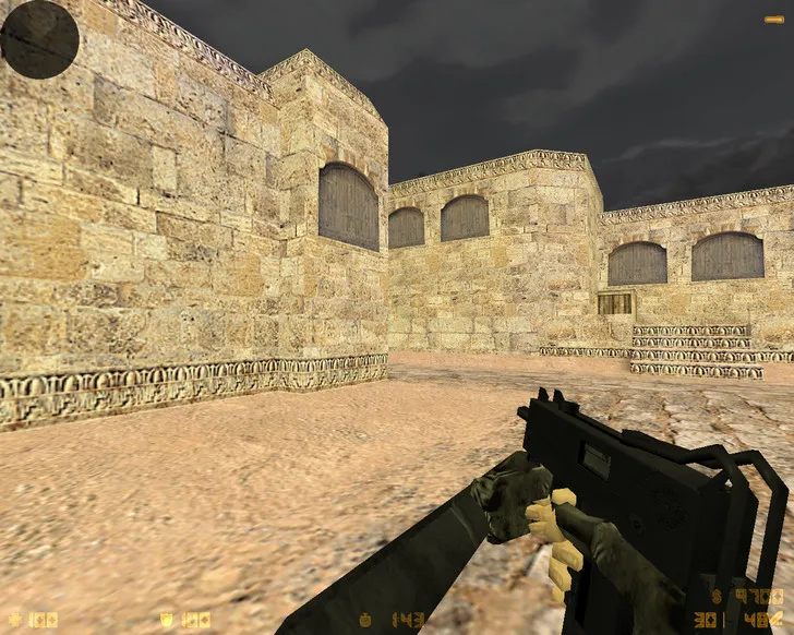 Скриншот  CS 1.6 «Черная версия»: черные скины оружия, темное меню, ночное небо, конфиг и стабильный запуск