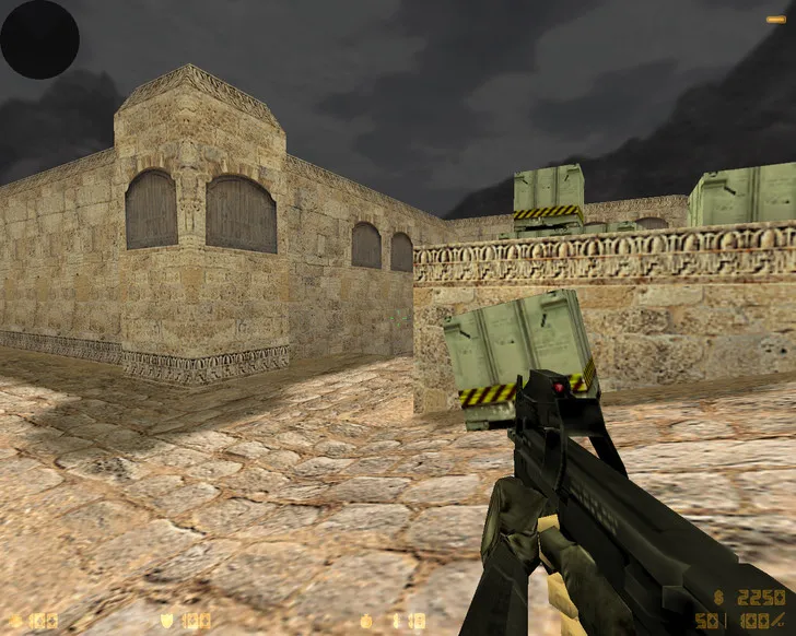 Скриншот  CS 1.6 «Черная версия»: черные скины оружия, темное меню, ночное небо, конфиг и стабильный запуск