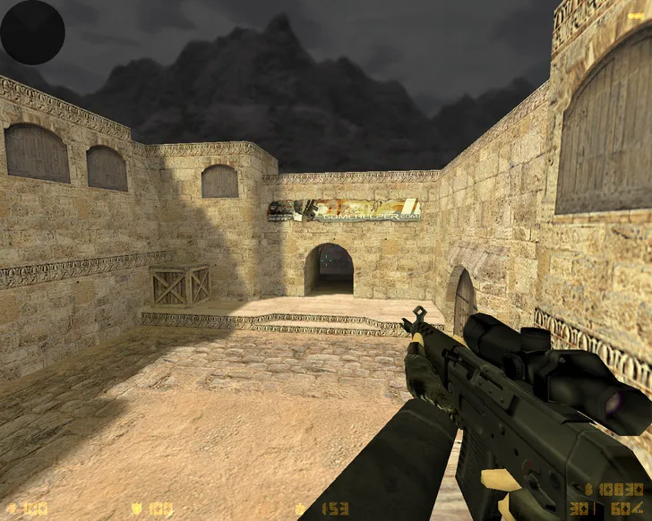 Скриншот  CS 1.6 «Черная версия»: черные скины оружия, темное меню, ночное небо, конфиг и стабильный запуск