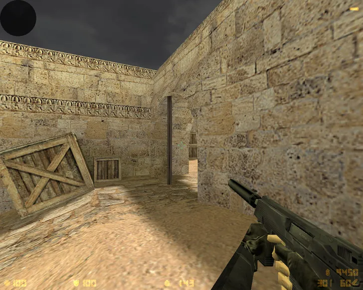 Скриншот  CS 1.6 «Черная версия»: черные скины оружия, темное меню, ночное небо, конфиг и стабильный запуск